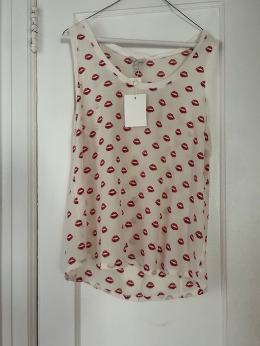 Joie Silk Blouse printed with lips (Large)